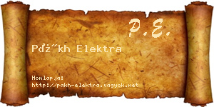 Pákh Elektra névjegykártya